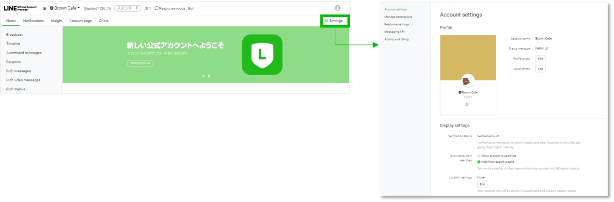 Settings Overview Line For Business