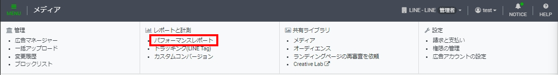 パフォーマンスレポート
